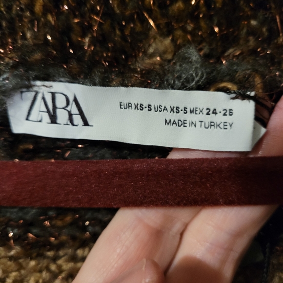 NWOT ZARA glittery chunky cardigan sweater S - Picture 4 of 8